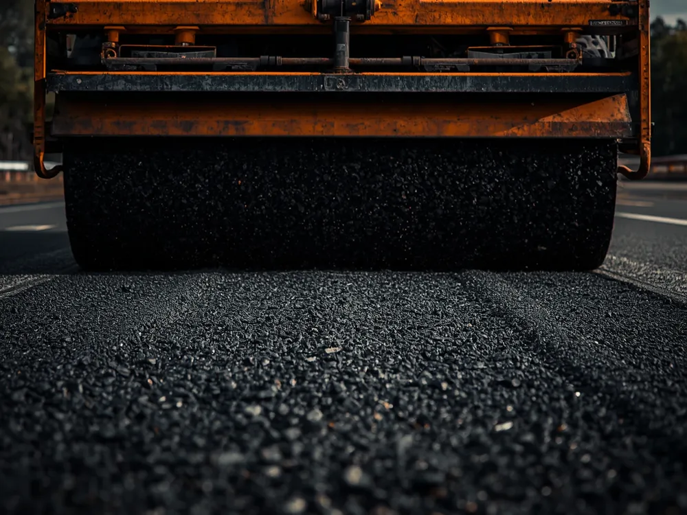 Asphalt paver owned and operated by Mashriq Engineering Construction Company, Afghanistan